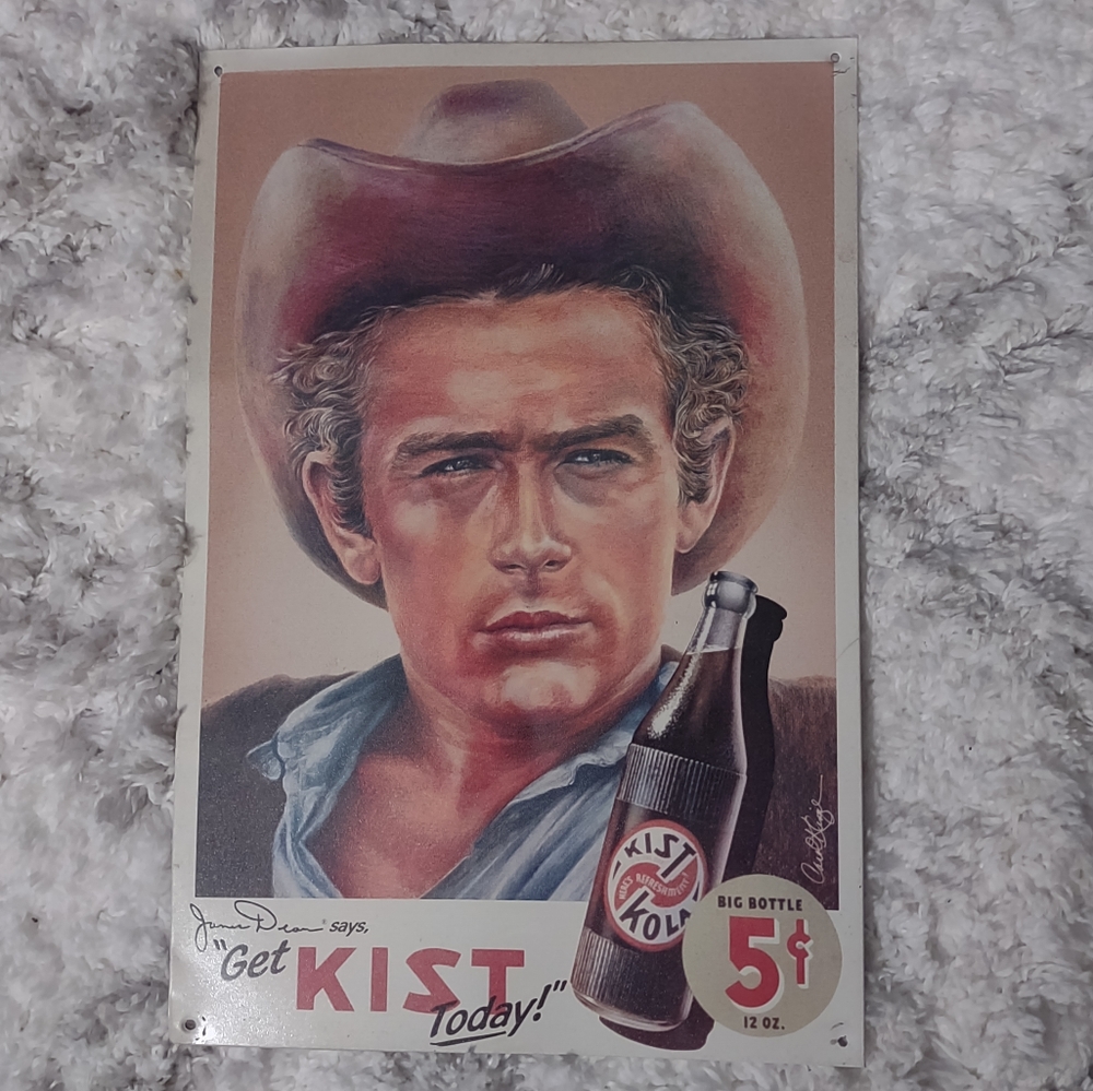 James Dean Metal Collectors Sign
